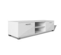 vidaXL Mobile Porta TV Bianco Lucido 120x40,5x35 cm