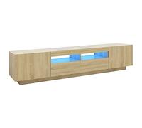 vidaXL Mobile Porta TV con Luci LED Rovere Sonoma 200x35x40 cm