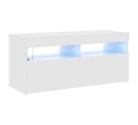 vidaXL Tv-meubel met LED-verlichting 90x35x40 cm hoogglans wit