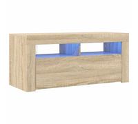 vidaXL Tv-meubel met LED-verlichting 90x35x40 cm sonoma eikenkleurig