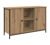 vidaXL Centro di intrattenimento moderno in rovere artigianale con accenti neri - 2 porte, 4 gambe