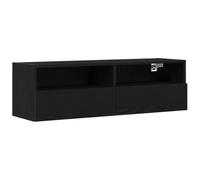 vidaXL Mobile TV da Muro nero in Rovere 100 x 30 x 30 cm in Legno Ingegnerizzato - Centro di Intrattenimento Moderno per il Soggiorno - Unità a Muro con Ripiano Rettangolare - Arredamento per Intern