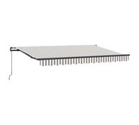 vidaXL Tenda da sole retrattile grigio chiaro e bianco, 500 x 300 cm, da giardino e terrazza, tenda da sole retrattile moderna colorata, parasole regolabile, tenda da esterno, resistente alle
