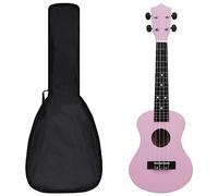 vidaXL Set Ukulele Soprano con Borsa per Bambini Rosa 23