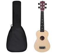 VidaXL Ukulele soprano con borsa per bambini in legno chiaro 23"