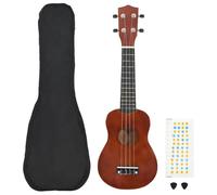 vidaXL Legno Massello di Tiglio Set Ukulele Soprano con Borsa e Plettri Bambini Adulti Elegante Strumento Musicale con Corde Naturale 21"