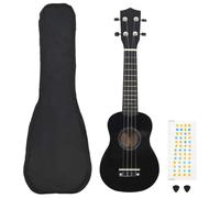 vidaXL Set Ukulele Soprano con Borsa per Bambini Strumenti Musicali Tradizionali Folklore Giochi Musicali Prodotti per Fare Musica Nera 21"