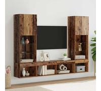 vidaXL Unità a muro per TV con LED 5 pz Legno vecchio