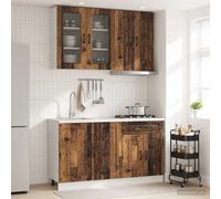vidaXL Unità Cucina KALMAR 4 pz Legno antico Legno ingegnerizzato