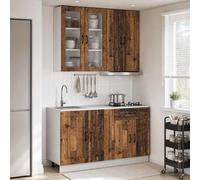 vidaXL Unità Cucina KALMAR 4 pz Legno antico Legno ingegnerizzato