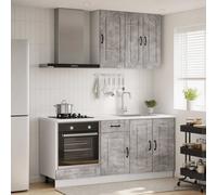 vidaXL Unità Cucina KALMAR 5 pz Grigio Cemento Legno ingegnerizzato