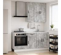 vidaXL Unità Cucina KALMAR 5 pz Grigio Cemento Legno ingegnerizzato