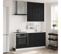vidaXL Unità Cucina KALMAR 5 pz Nero Legno ingegnerizzato
