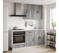 vidaXL Unità Cucina KALMAR 5 pz Sonoma grigio Legno ingegnerizzato