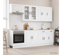 vidaXL Unità Cucina KALMAR 8 pcs Bianco Legno ingegnerizzato