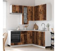 vidaXL Unità Cucina KALMAR 8 pcs Legno antico Legno ingegnerizzato