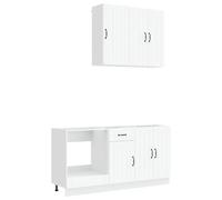 vidaXL Unità Cucina LUCCA 5 pz Bianco Legno ingegnerizzato
