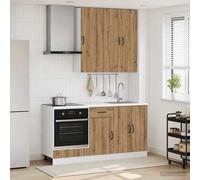 vidaXL Keukenblok LUCCA 5 st Artisanaal eiken Bewerkt hout
