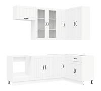 vidaXL Unità Cucina LUCCA 8 pcs Bianco Legno ingegnerizzato