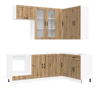 vidaXL Unità Cucina LUCCA 8 pcs Rovere Artigianale