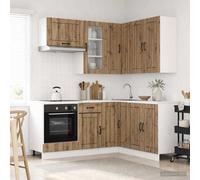 vidaXL Unità Cucina LUCCA 8 pcs Rovere Artigianale