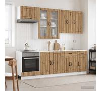 vidaXL Unità Cucina LUCCA 8 pcs Rovere Artigianale
