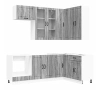 vidaXL Unità Cucina LUCCA 8 pcs Sonoma grigio Legno ingegnerizzato