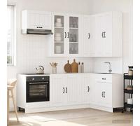 vidaXL Unità Cucina LUCCA 8 pz Bianco Lucido Legno ingegnerizzato