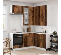vidaXL Unità Cucina LUCCA 8 pcs Legno antico Legno ingegnerizzato, Storage in Cucina, Soluzione Compatta, Organizzatore Moderno, Armadietto Funzionale, Unità Regolabile, Risparmia Spazio