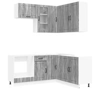 vidaXL Unità Cucina LUCCA 8 pcs Sonoma grigio Legno ingegnerizzato, Storage in Cucina, Soluzione Compatta, Organizzatore Moderno, Armadietto Funzionale, Unità Regolabile, Risparmia Spazio