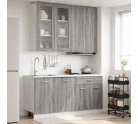 vidaXL Unità Cucina LYON 4 pz Sonoma grigio Legno ingegnerizzato
