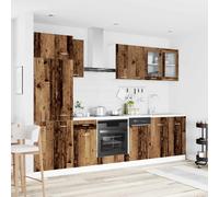 vidaXL Mobile da cucina Lyon, 8 pezzi, in legno anticato, soluzioni moderne di stoccaggio in cucina, set rettangolare per un'area ordinata e funzionale