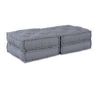 vidaXL Unità di Divano Modulare 2 pcs Grigio 140 x 70 x 36 cm Tessuto