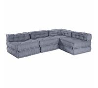 vidaXL Unità di Divano Modulare 4 pcs Grigio Tessuto
