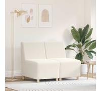 vidaXL Unità di Divano Modulare Senza Braccioli 2 pcs Crema