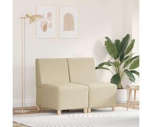 vidaXL Unità di Divano Modulare Senza Braccioli 2 pcs Crema