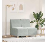 vidaXL Unità di Divano Modulare Senza Braccioli 2 pcs Grigio chiaro