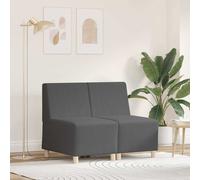 vidaXL Unità di Divano Modulare Senza Braccioli 2 pcs Grigio scuro