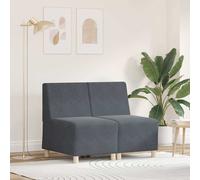 vidaXL Unità di Divano Modulare Senza Braccioli 2 pcs Grigio scuro
