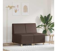 vidaXL Unità di Divano Modulare Senza Braccioli 2 pcs Marrone