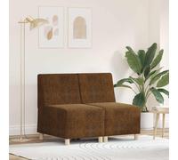 vidaXL Unità di Divano Modulare Senza Braccioli 2 pcs Marrone
