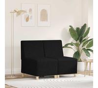vidaXL Unità di Divano Modulare Senza Braccioli 2 pcs Nero