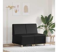 vidaXL Unità di Divano Modulare Senza Braccioli 2 pcs Nero