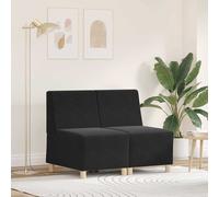 vidaXL Unità di Divano Modulare Senza Braccioli 2 pcs Nero