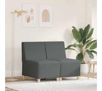 vidaXL Unità di Divano Modulare Senza Braccioli 2 pz Grigio scuro