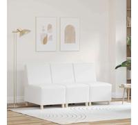 vidaXL Unità di Divano Modulare Senza Braccioli 3 pcs Bianco