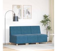 vidaXL Unità di Divano Modulare Senza Braccioli 3 pcs Blu