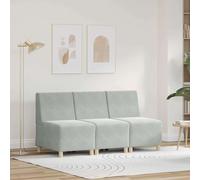 vidaXL Unità di Divano Modulare Senza Braccioli 3 pcs Grigio chiaro