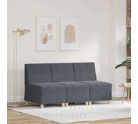 vidaXL Unità di Divano Modulare Senza Braccioli 3 pcs Grigio scuro