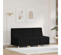 vidaXL Unità di Divano Modulare Senza Braccioli 3 pcs Nero